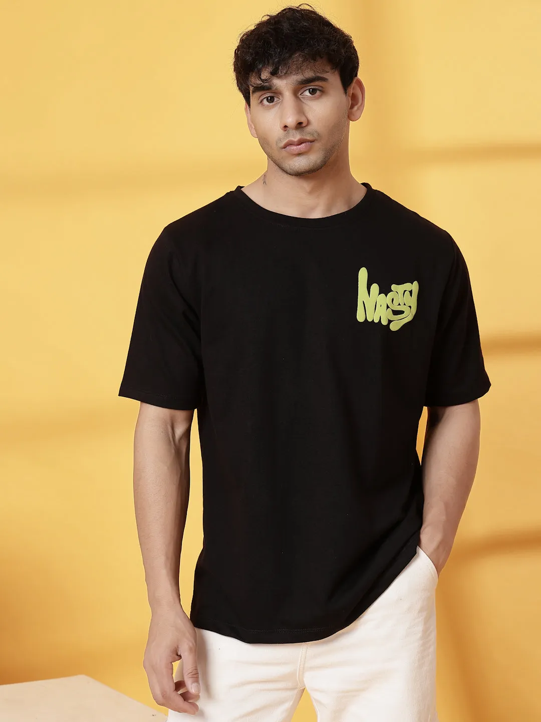 Oversized Typography Puff Print T-Shirt