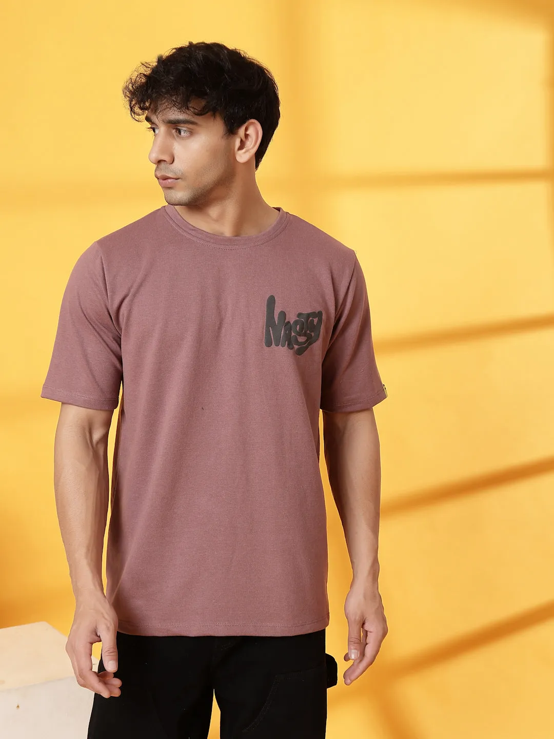 Oversized Typography Puff Print T-Shirt