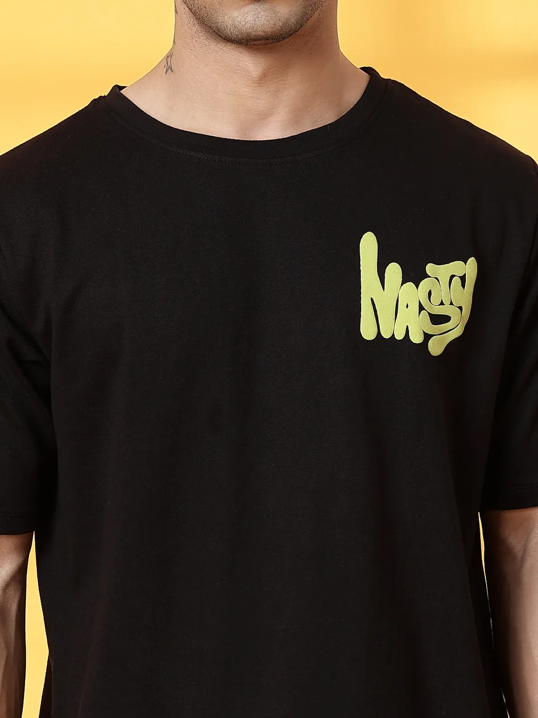 Oversized Typography Puff Print T-Shirt
