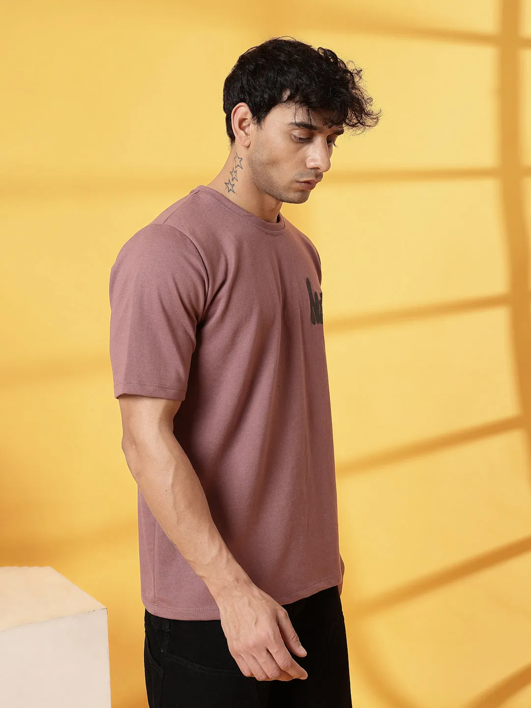 Oversized Typography Puff Print T-Shirt