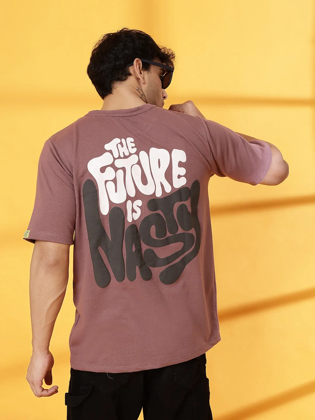 Oversized Typography Puff Print T-Shirt