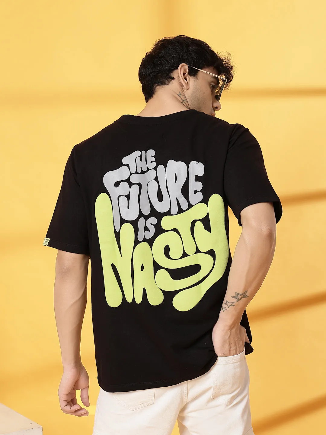 Oversized Typography Puff Print T-Shirt