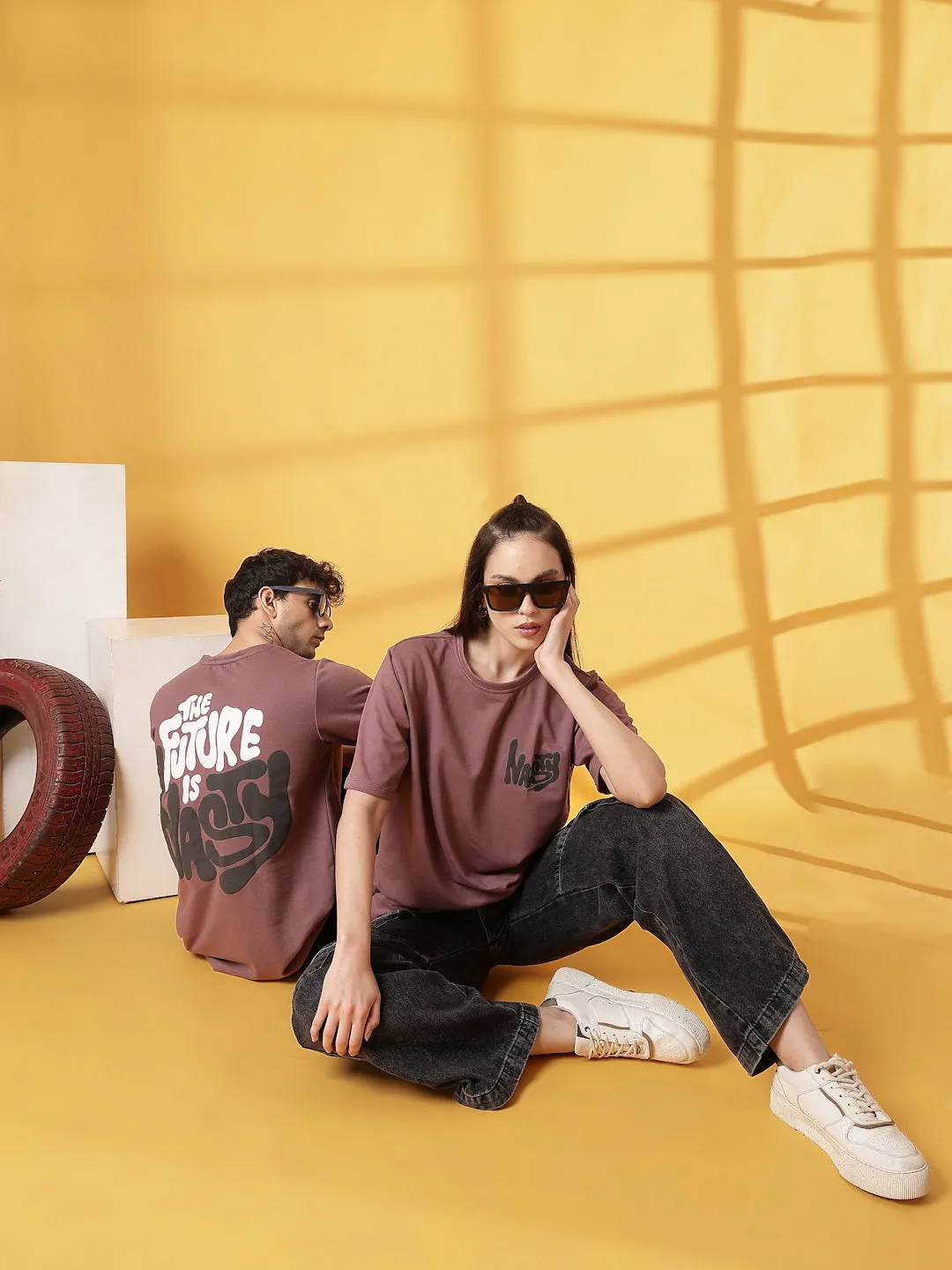 Oversized Typography Puff Print T-Shirt
