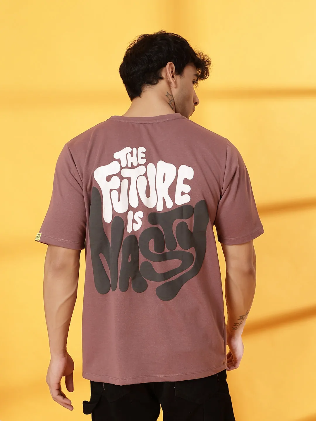 Oversized Typography Puff Print T-Shirt