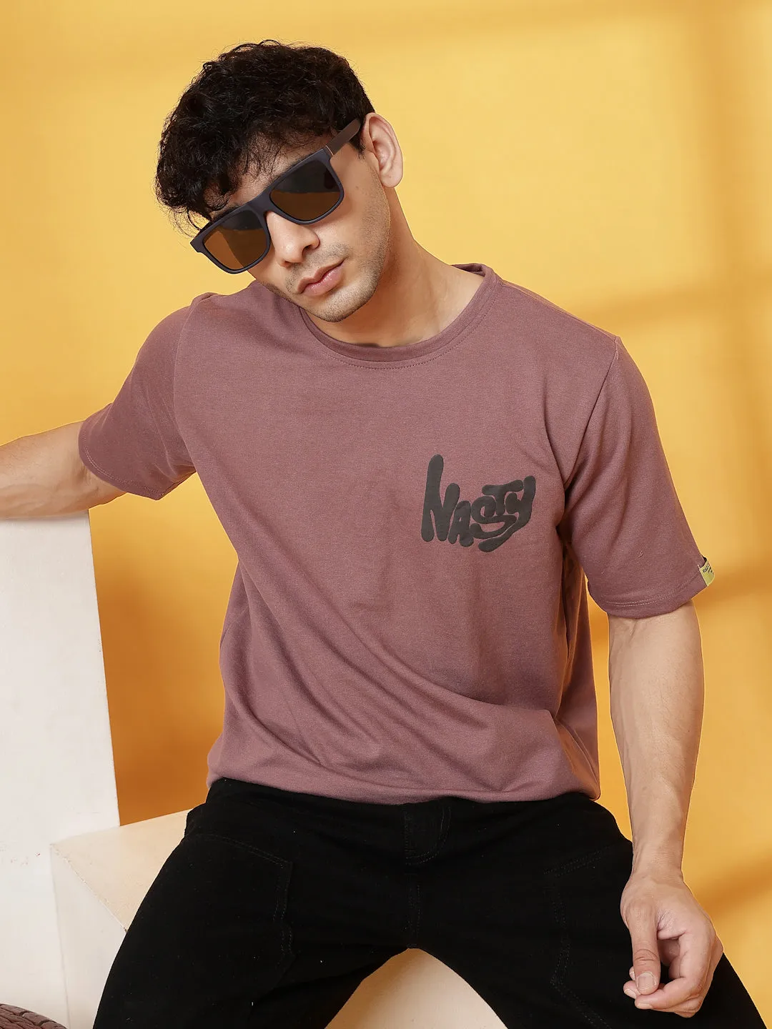 Oversized Typography Puff Print T-Shirt