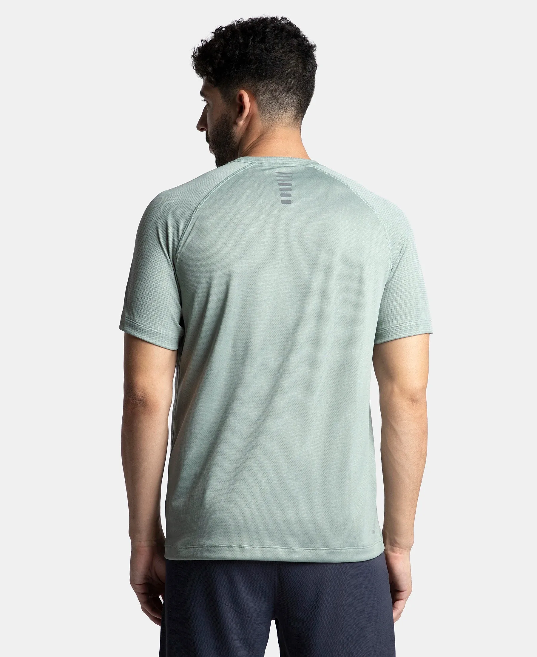 Pack of 2 Lightweight Microfiber Solid Round Neck Half Sleeve T-Shirt with Breathable Mesh - Sundried Tomato & Iceberg Green