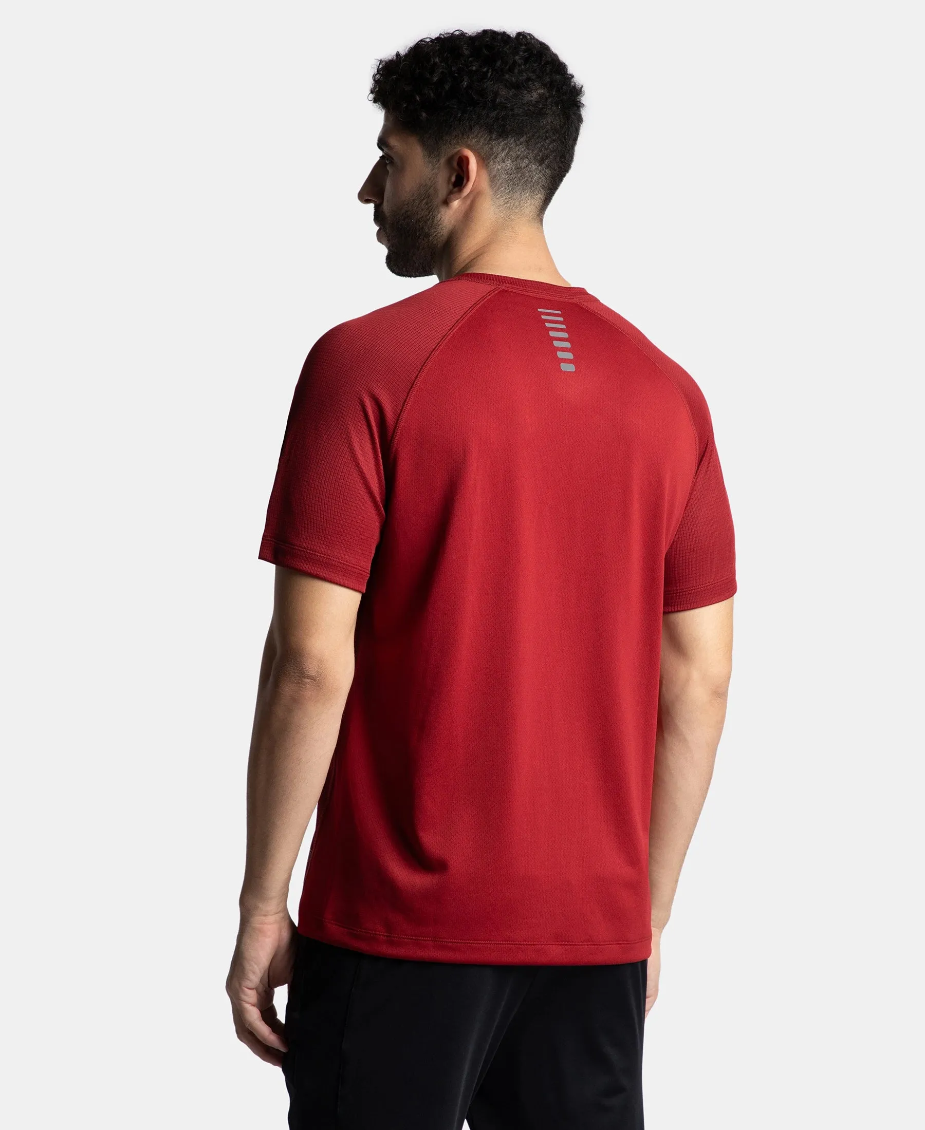 Pack of 2 Lightweight Microfiber Solid Round Neck Half Sleeve T-Shirt with Breathable Mesh - Sundried Tomato & Iceberg Green