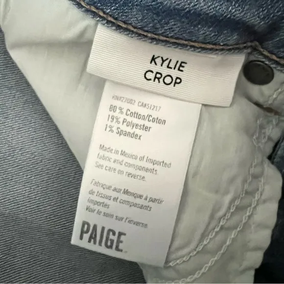 Paige Denim Kylie Crop Amabel Jeans Light Wash Size 26
