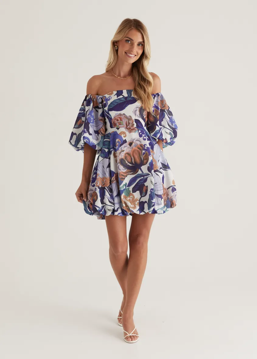 Palais Off Shoulder Dress - Donatella Azure