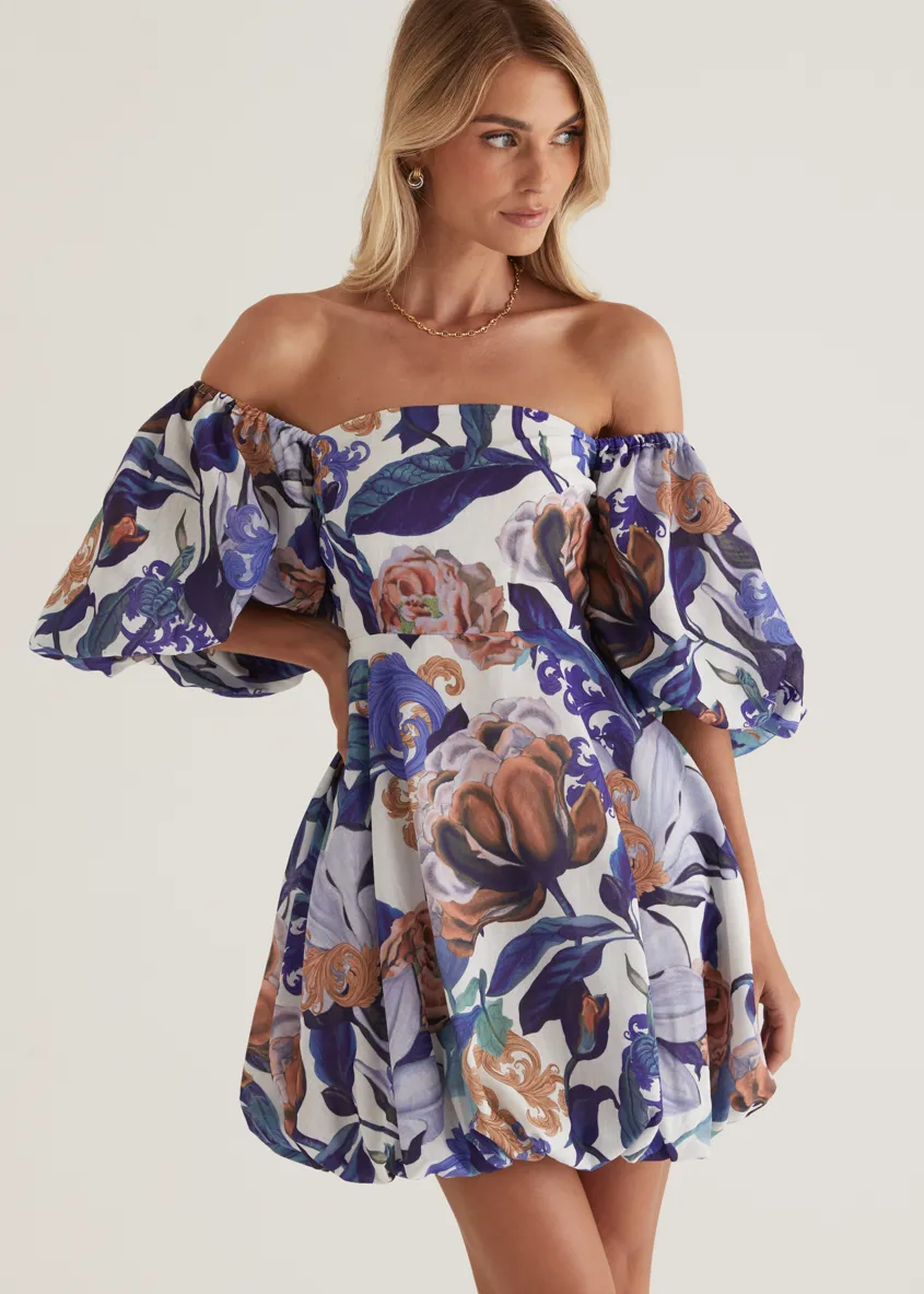 Palais Off Shoulder Dress - Donatella Azure