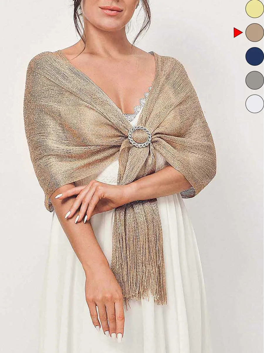 Party Scarf with Crystal Buckle Tassels