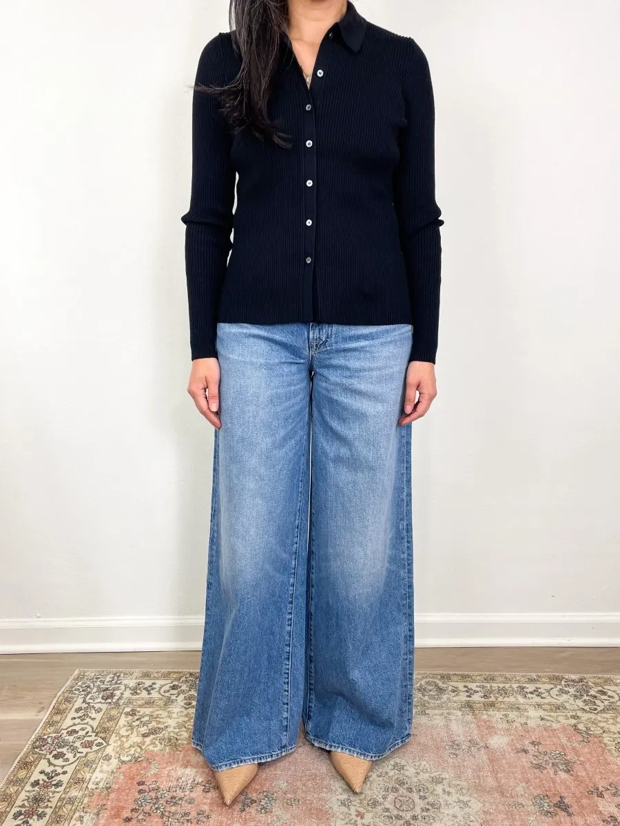 Patricia Sweater in Black Cotton/Silk