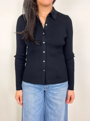 Patricia Sweater in Black Cotton/Silk