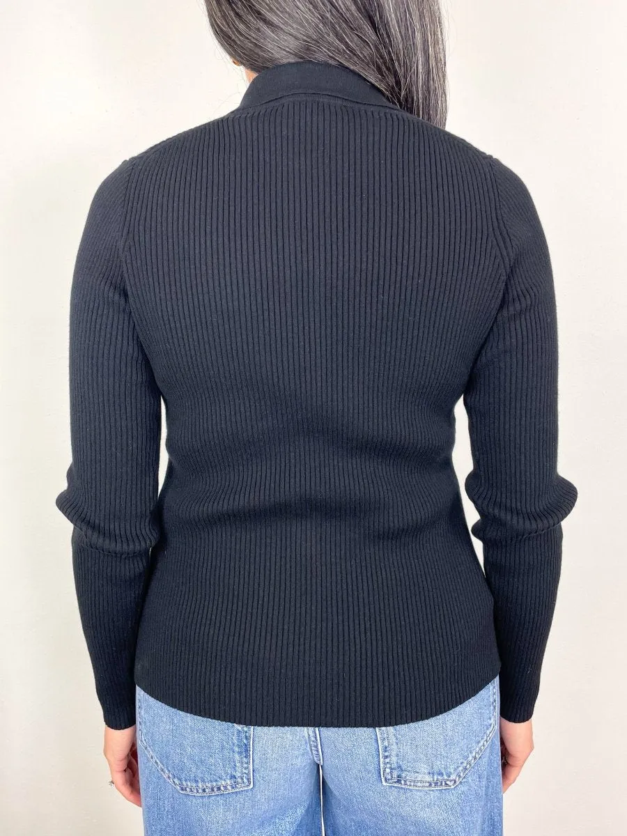 Patricia Sweater in Black Cotton/Silk