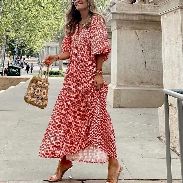 PATSI - PUFFED SHOULDER DRESS