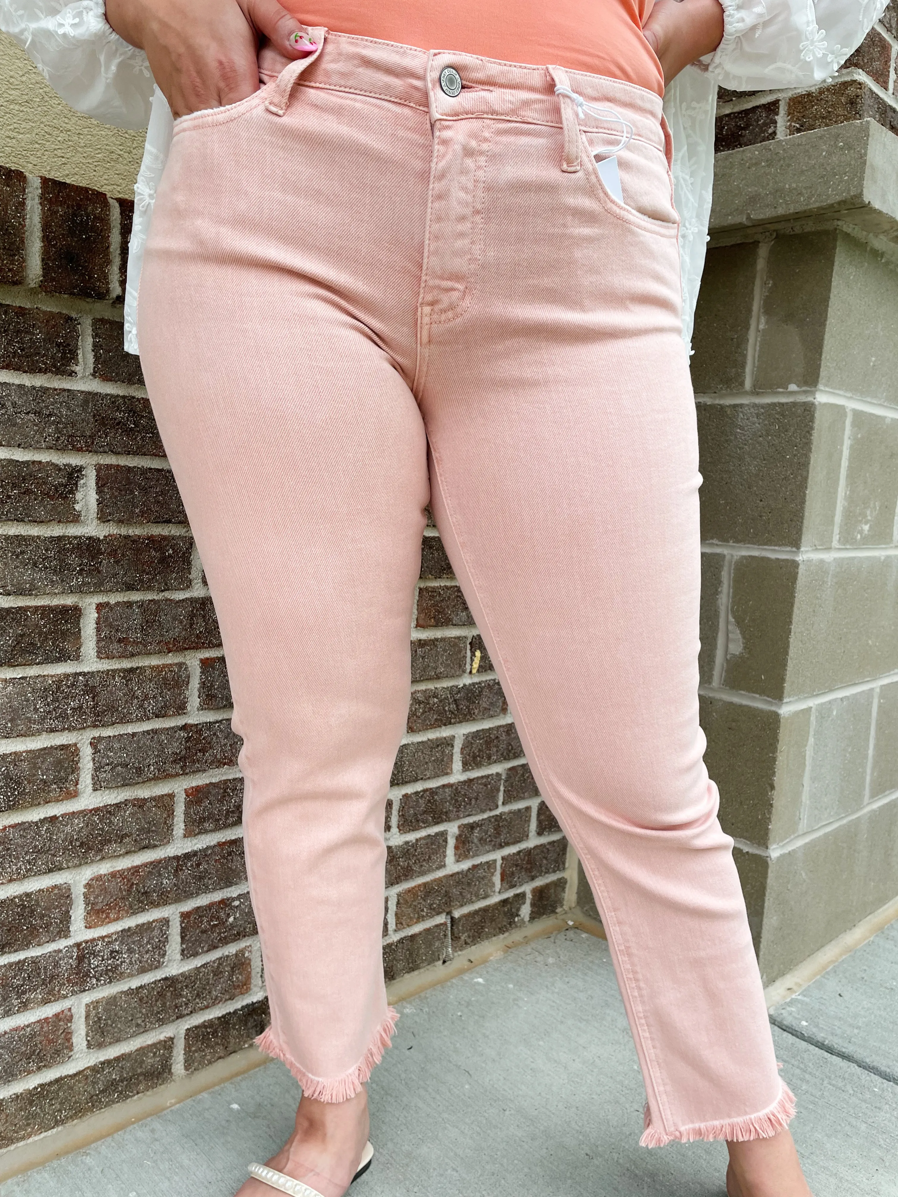 Peachy Paradise Mid Rise Jean