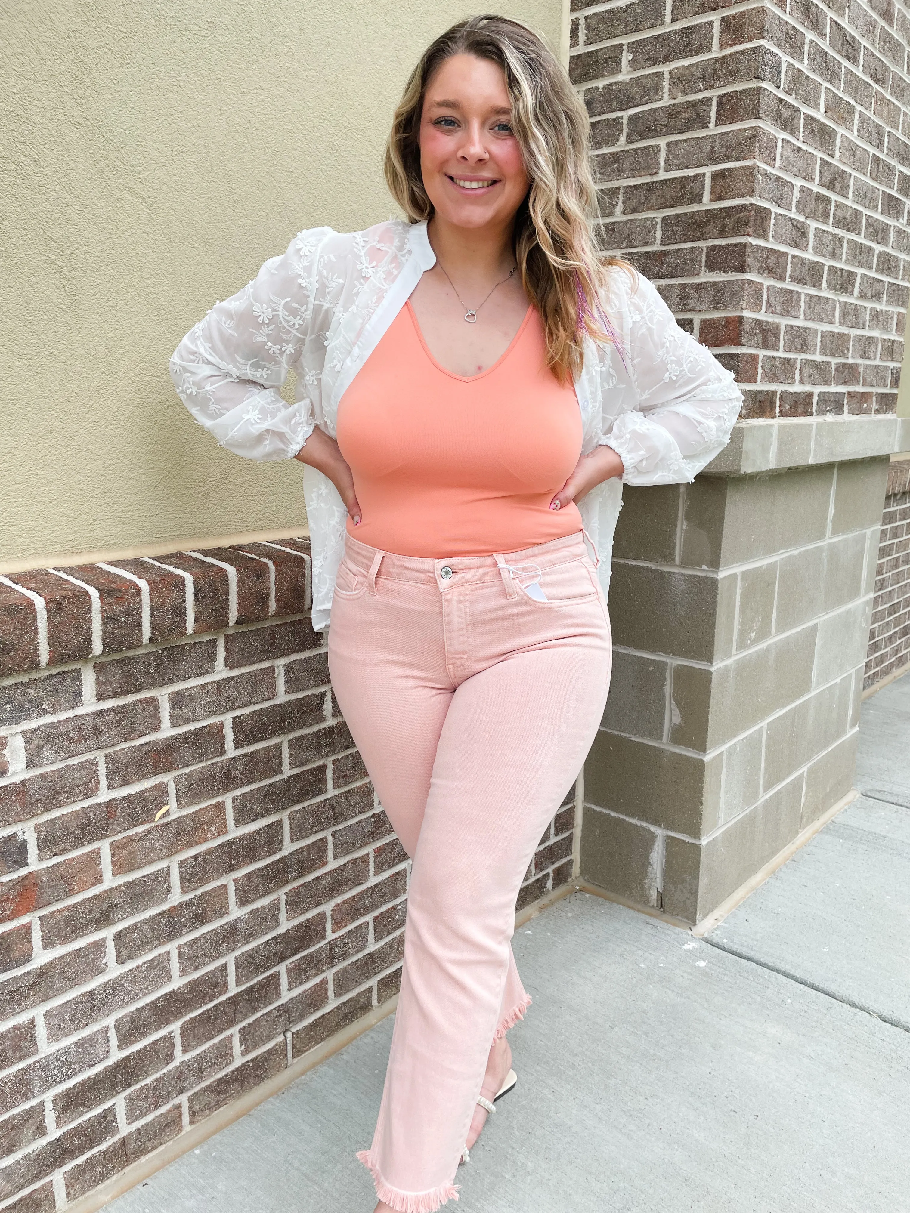 Peachy Paradise Mid Rise Jean