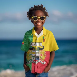 Personalised Afro Benin Kid Hawaiian Shirt Flag Style - African Pattern LT15
