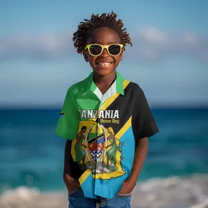 Personalised Afro Tanzania Kid Hawaiian Shirt Happy Union Day LT15