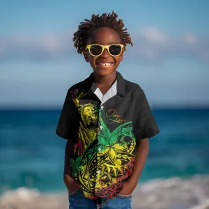 Personalised Jawaiian Reggae Kid Hawaiian Shirt Afro-Polynesian Style LT7