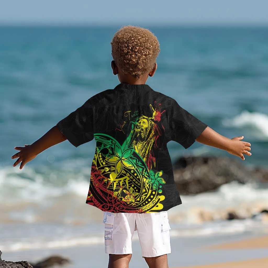 Personalised Jawaiian Reggae Kid Hawaiian Shirt Afro-Polynesian Style LT7