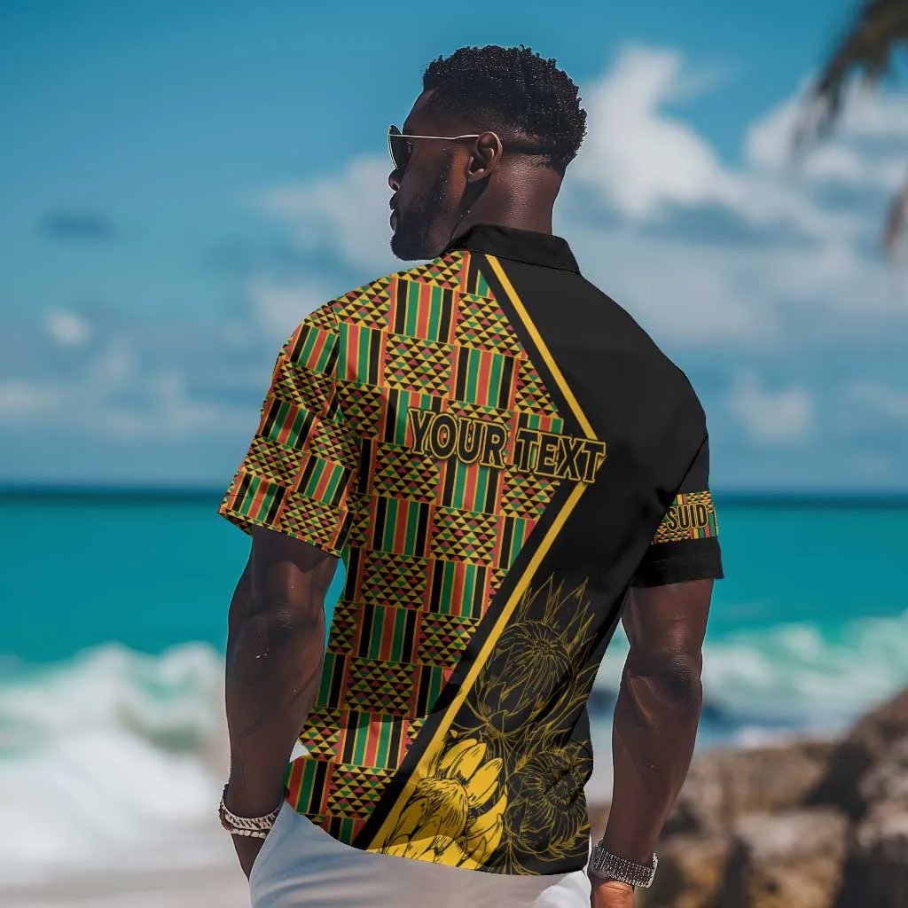 Personalised South African Heritage Day Hawaiian Shirt Kente Ethnic Patterns Mix Protea LT7