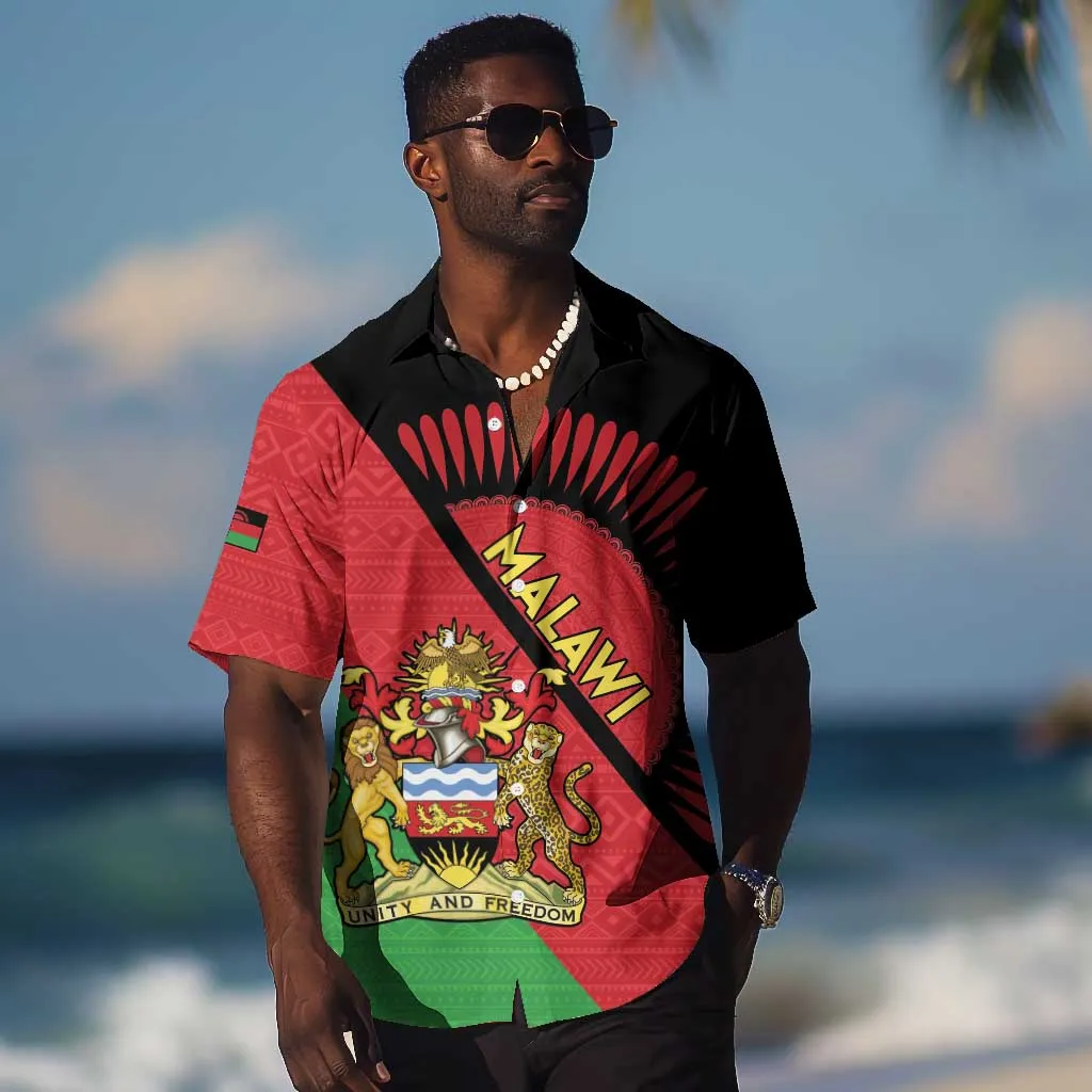 Personalized Afro Malawi Hawaiian Shirt Coat Of Arms - Southeastern Africa Pattern LT15