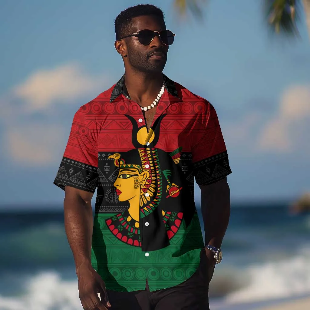 Personalized Queen of Egypt Hawaiian Shirt in Pan-African Colors DT02