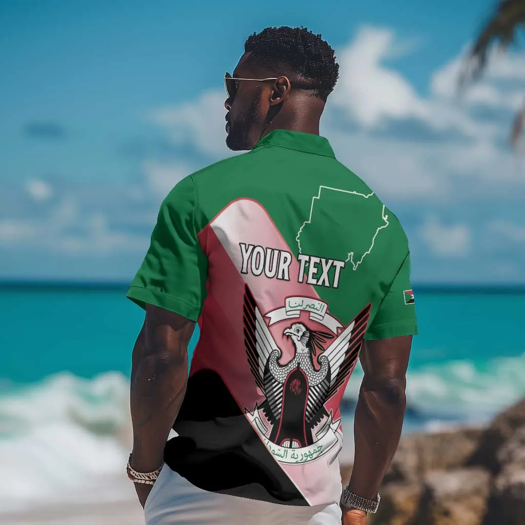 Personalized Sudan Hawaiian Shirt Coat Of Arms Flag Style LT15