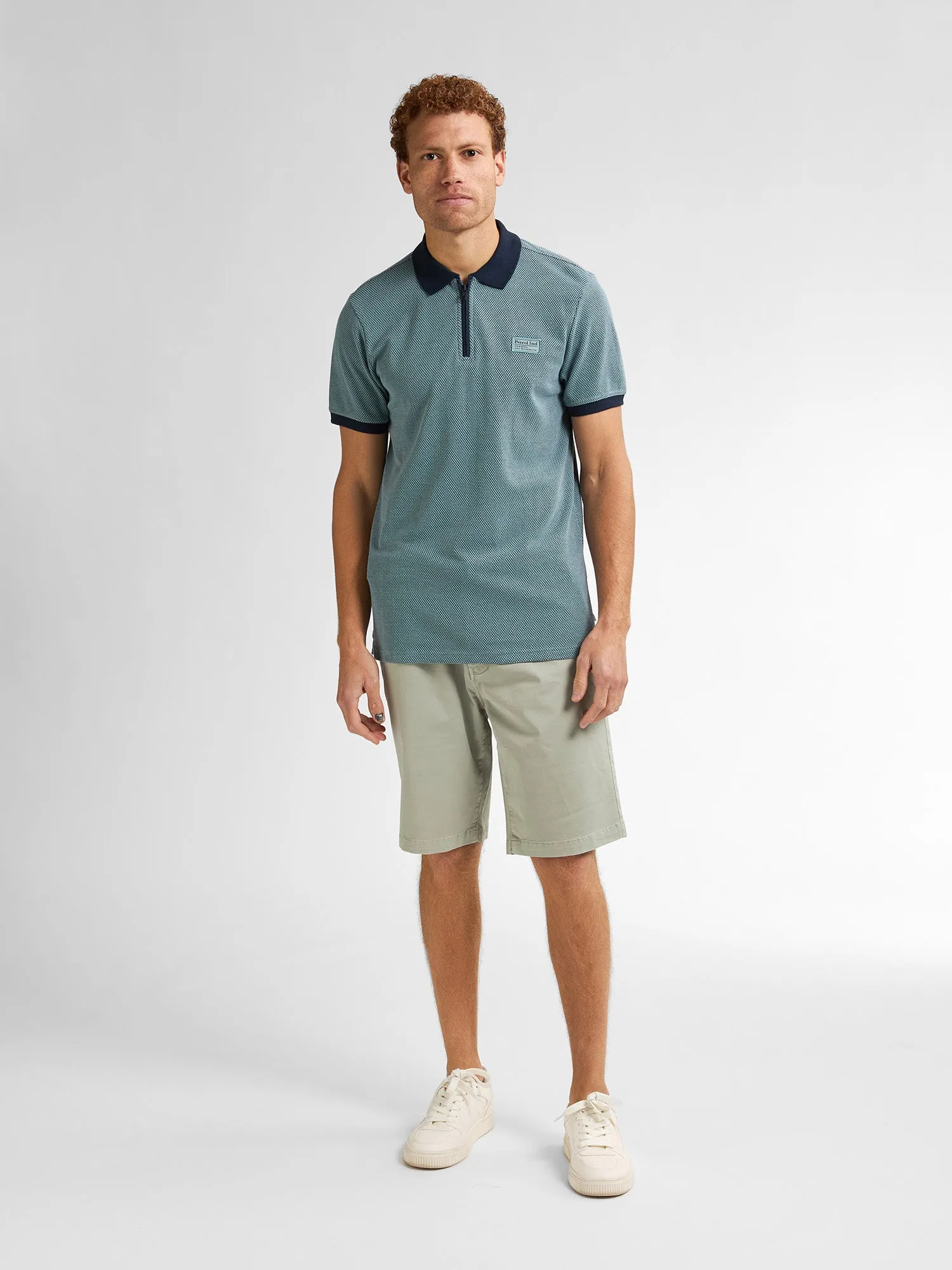 Petrol Industries 1/4 Zip Polo with Short Sleeve M1050-POL907