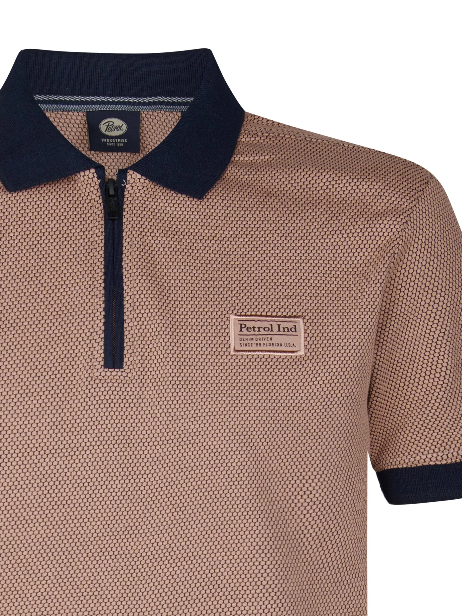 Petrol Industries 1/4 Zip Polo with Short Sleeve M1050-POL907