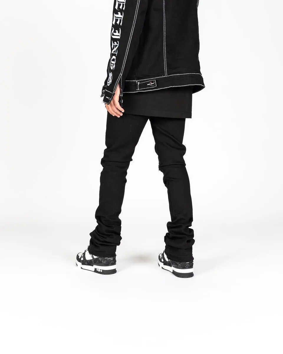 PHEELINGS SOULFUL SERENITY FLARE STACK DENIM (JET BLACK)