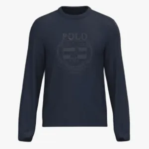Polo Mens Brushed Crest Embroid Sweater Navy