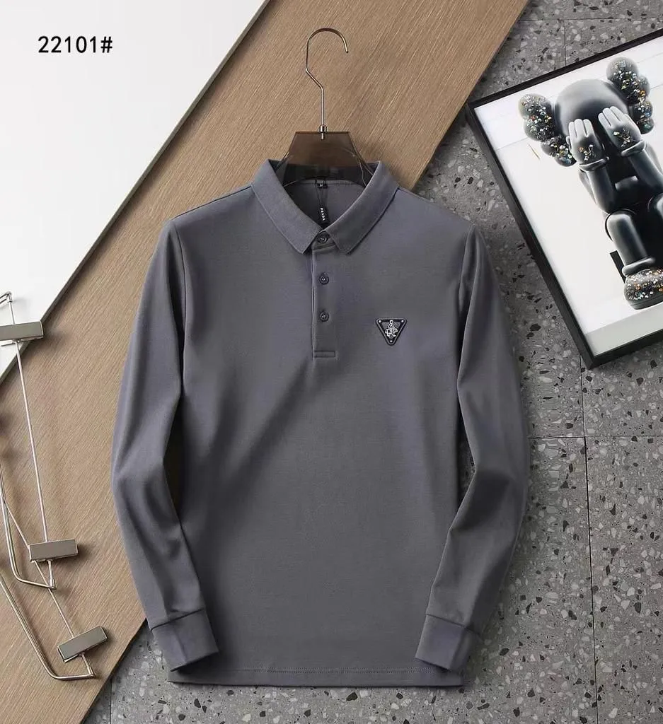 PRADA || Triangle Logo Spring Summer Polo Long Sleeves T-Shirts