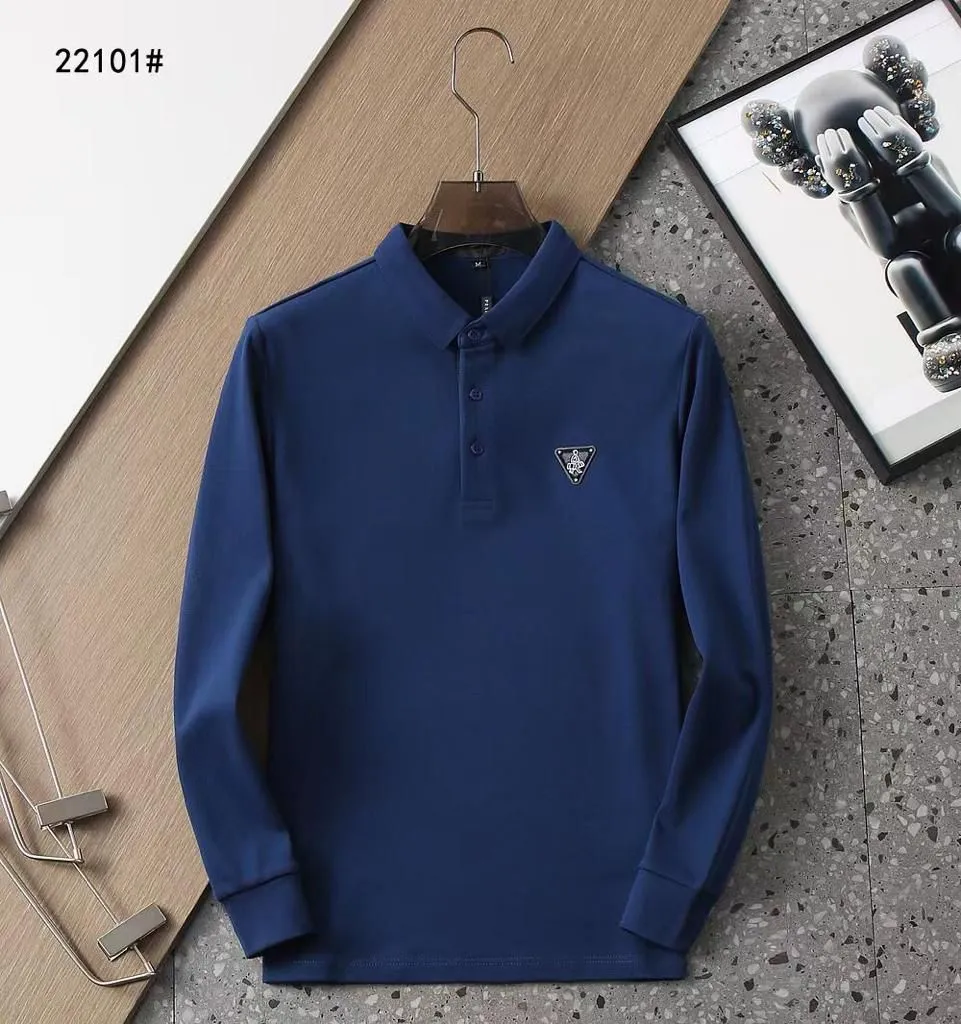 PRADA || Triangle Logo Spring Summer Polo Long Sleeves T-Shirts