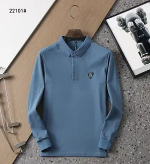 PRADA || Triangle Logo Spring Summer Polo Long Sleeves T-Shirts