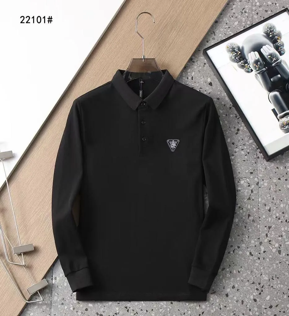 PRADA || Triangle Logo Spring Summer Polo Long Sleeves T-Shirts