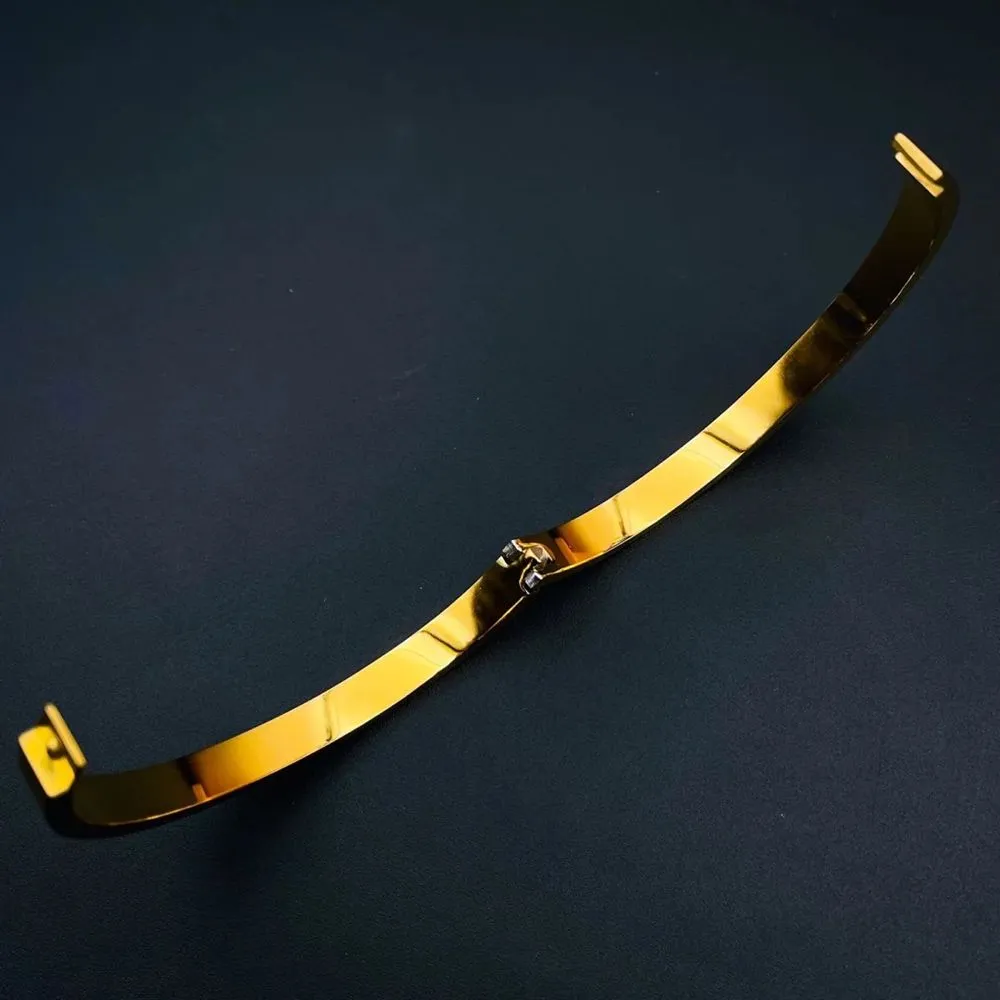 Premium Quality Stainless Steel Gold Plated Fashion Bracelet Bangle for Men & Women