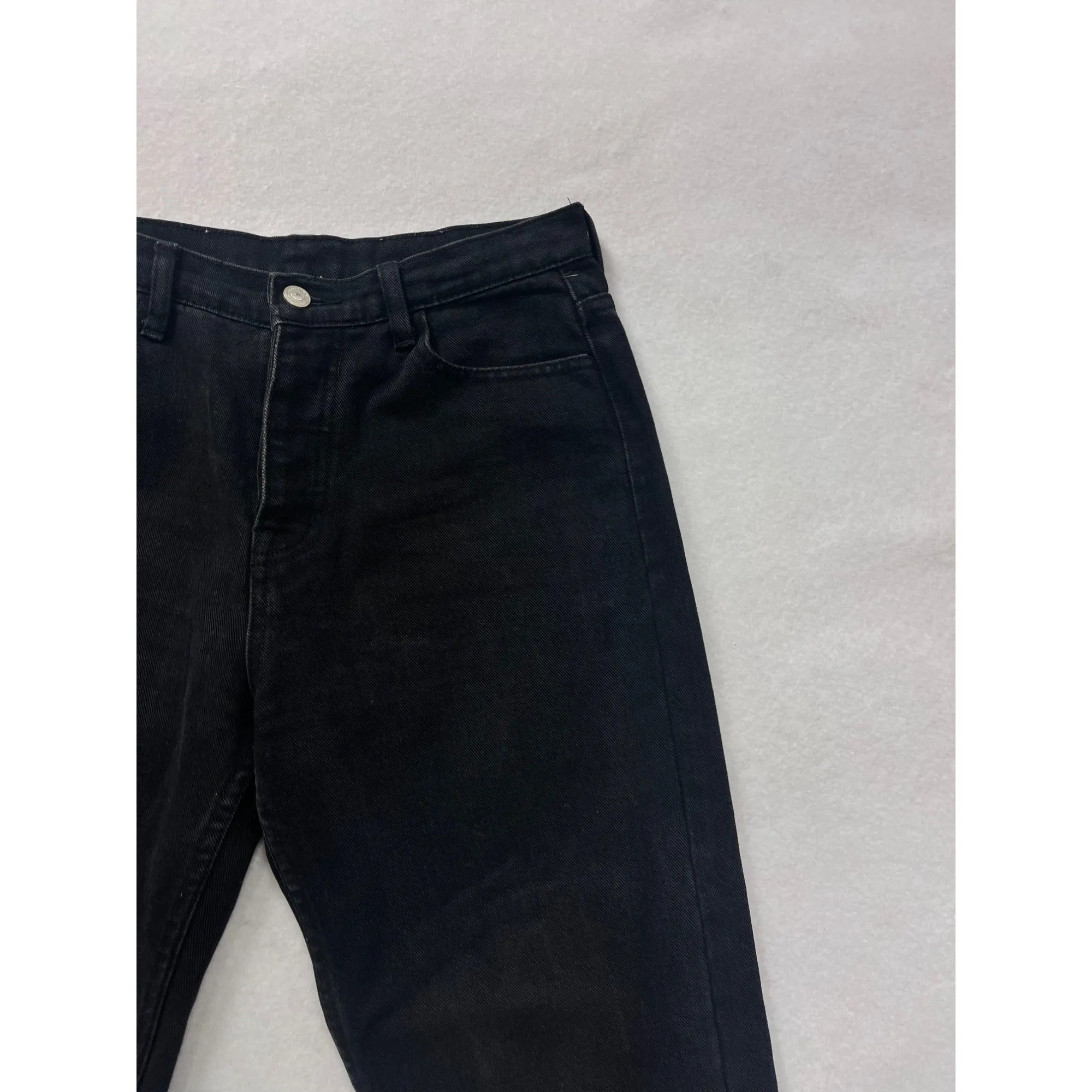 Princess Polly Womens Black Distressed High-Waisted Straight-Leg Jeans #8183