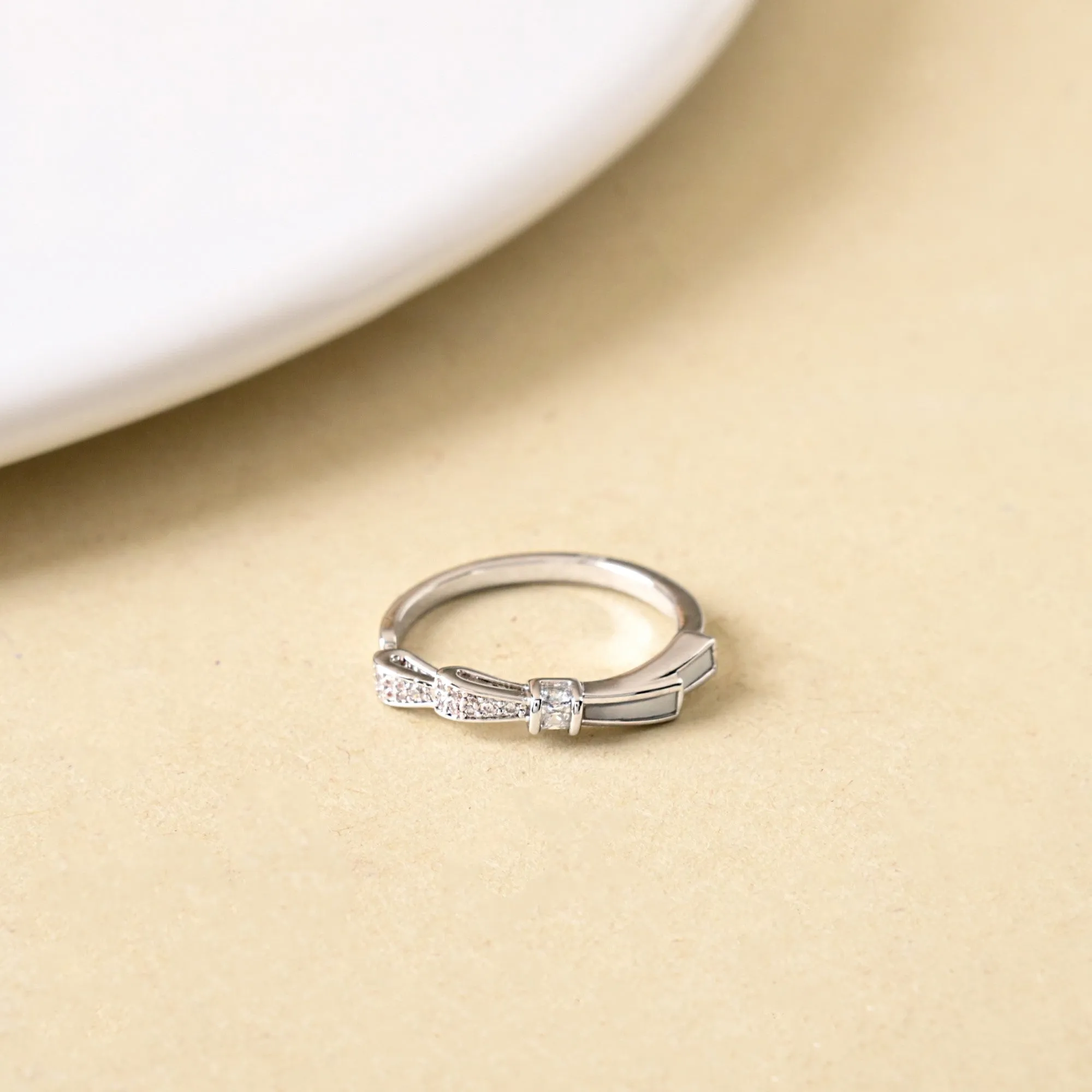 Promise Ribbon Silver Ring