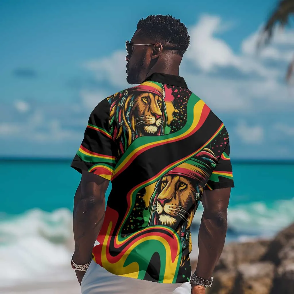Proud Afro-Jamaicans Rasta Lion Hawaiian Shirt Reggae My Soul LT9