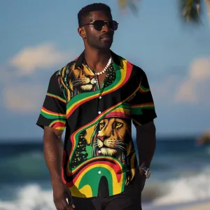 Proud Afro-Jamaicans Rasta Lion Hawaiian Shirt Reggae My Soul LT9