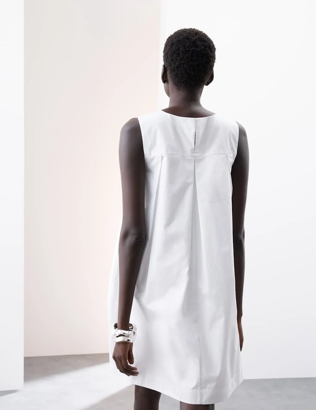 Pure Cotton Embellished Mini Shift Dress