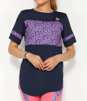 Purple Leopard Long T-Shirt