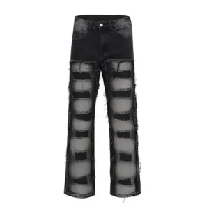 "American High Street Gradient Hole" Jeans