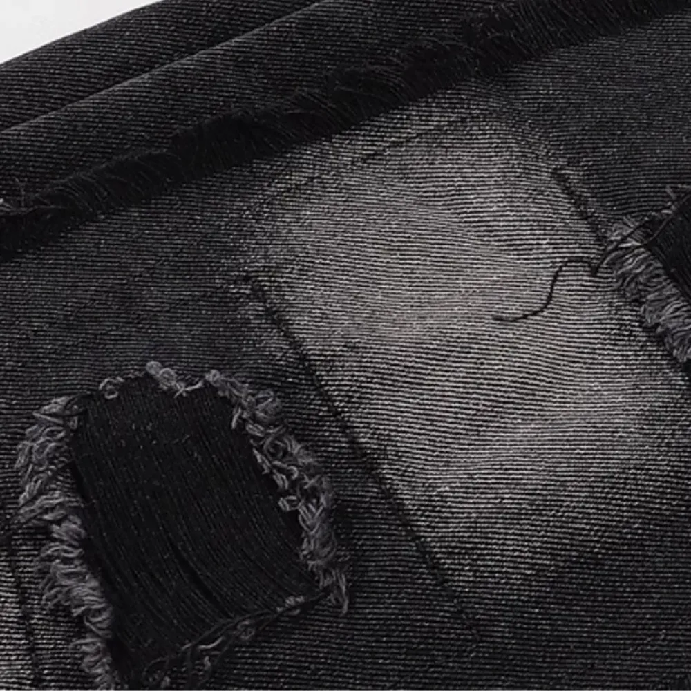 "American High Street Gradient Hole" Jeans