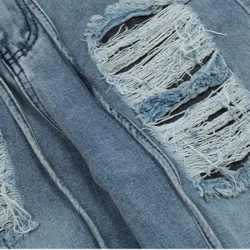 "American High Street Summer Thin Section Hole" Jeans