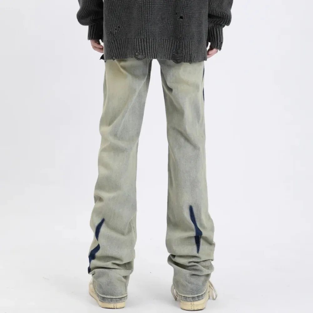 "Distressed Denim Contrast" Jeans