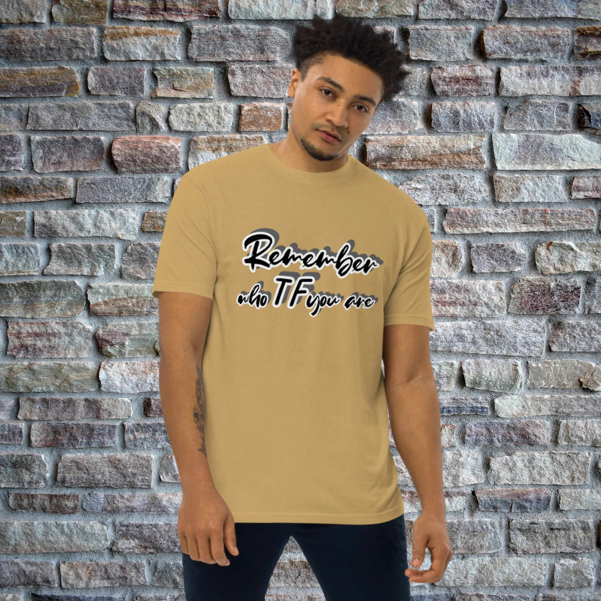 "GENTLE REMINDER" Men’s Premium Heavyweight Tee