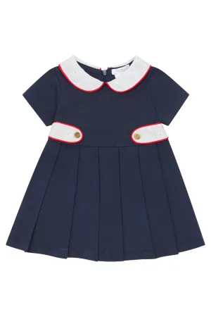 "Hattie" Navy & Red Broderie Anglaise Dress